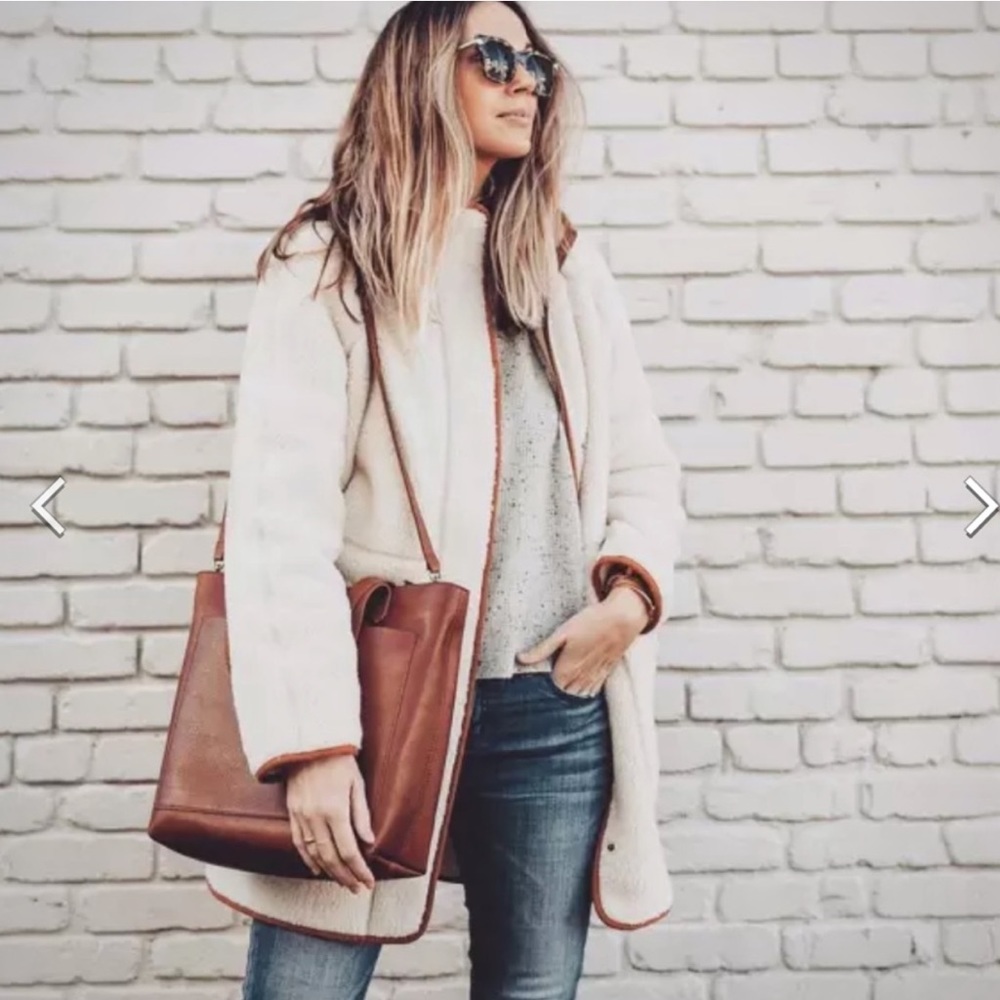 New Madewell Sherpa Estate Cocoon coat jacket - Picture 3 of 11
